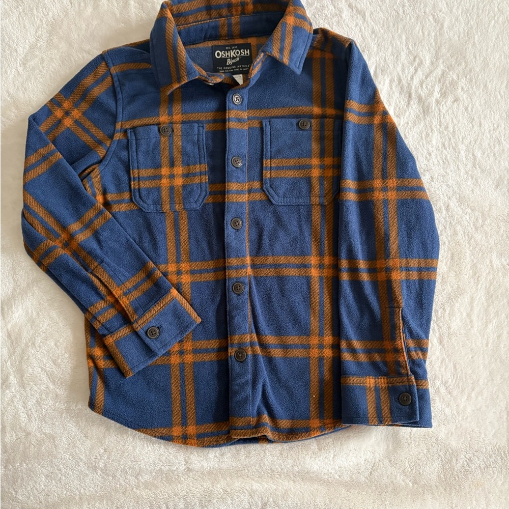 OshKosh B'gosh Kids Blue and Orange Checkered Shirt